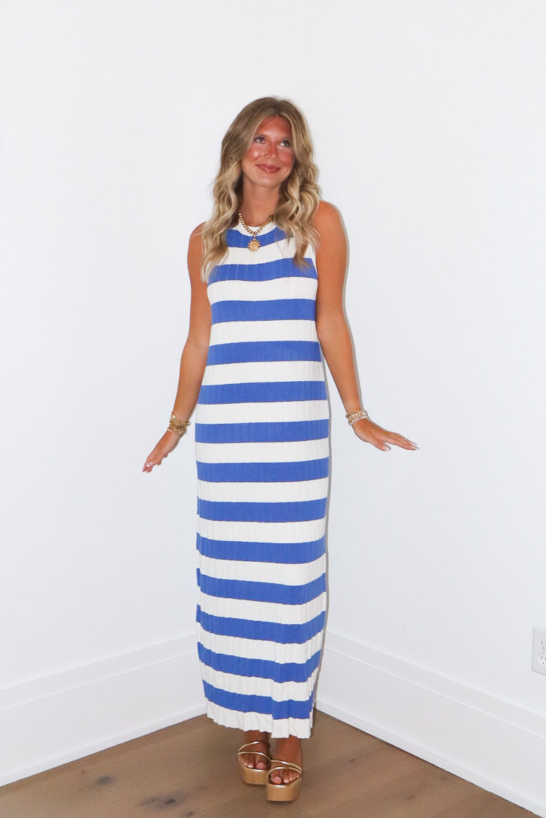 blue and white striped maxi dress Bick Striped Maxi Dress – Cambelle & Co